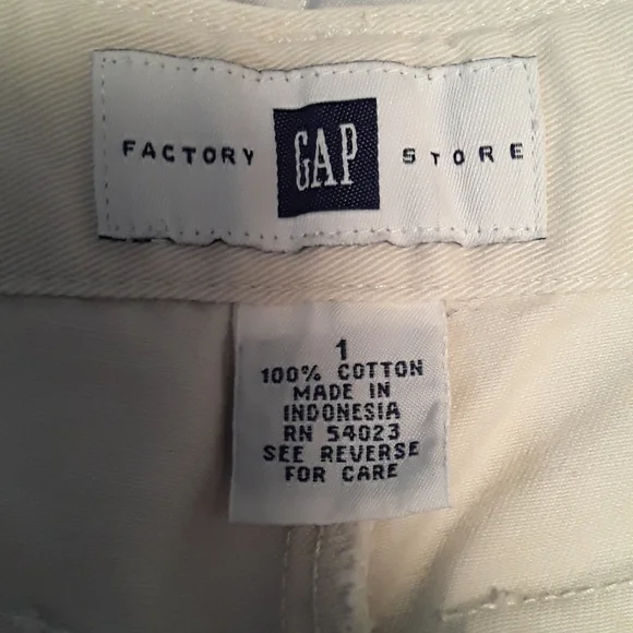 Vtg GAP factory Cargo Chinos/khakis,  cream, size 1 - Picture 5 of 8